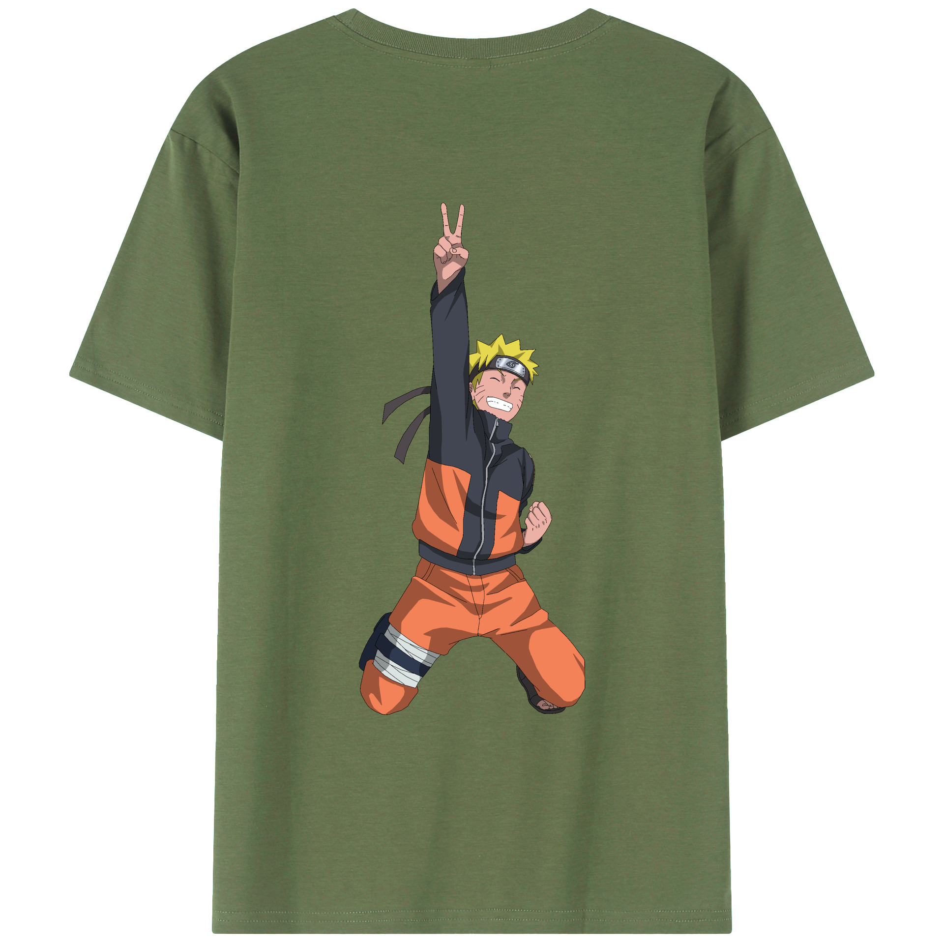 （画像用） NARUTO -ナルト- うずまき ナルト Uzumaki Naruto 綿100％ メンズ半袖Tシャツ（バックプリント） 通気性